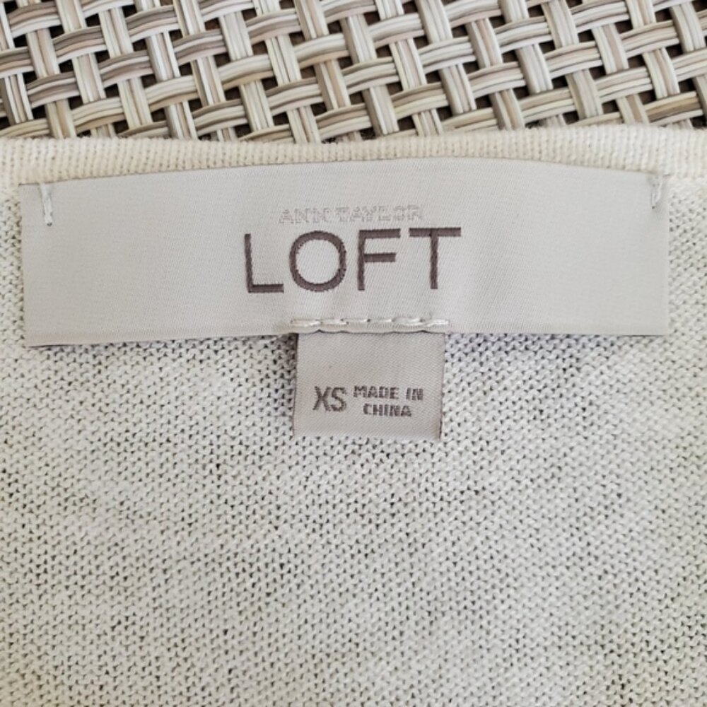 LOFT Women Top XS Beige Lace Long Sleeve Lightweight Casual Soft Knit - Picture 3 of 7